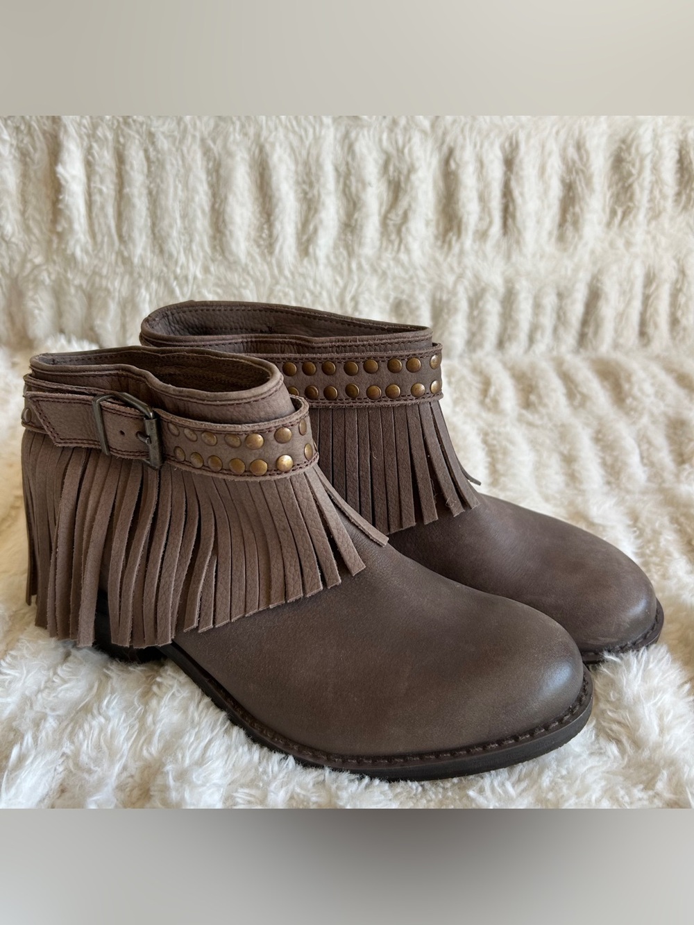 Naughty Monkey Fringe Ankle Booties